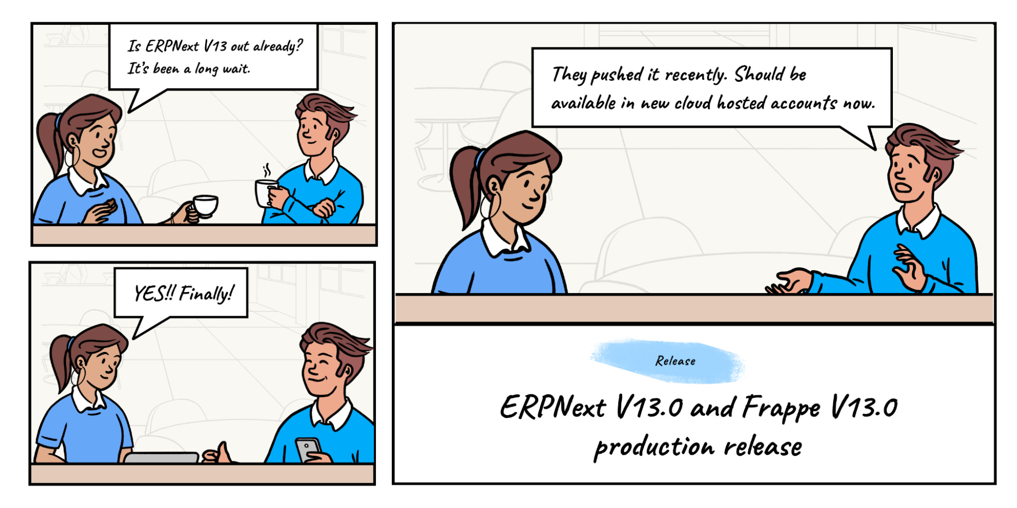 ERPNext version 13.0 and Frappe Framework version 13.0 release - Cover Image