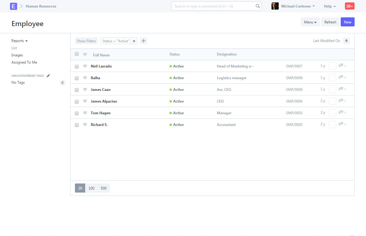erpnext screen