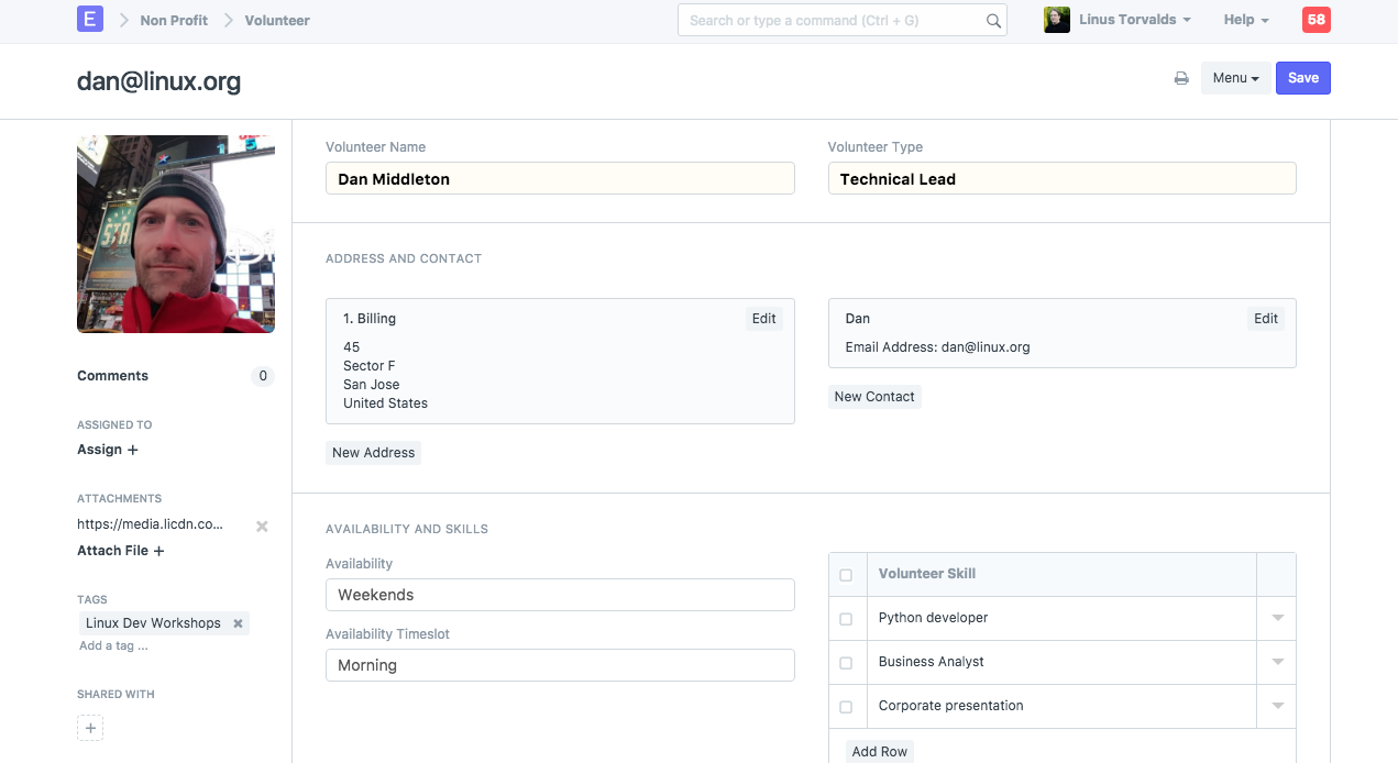 erpnext screen