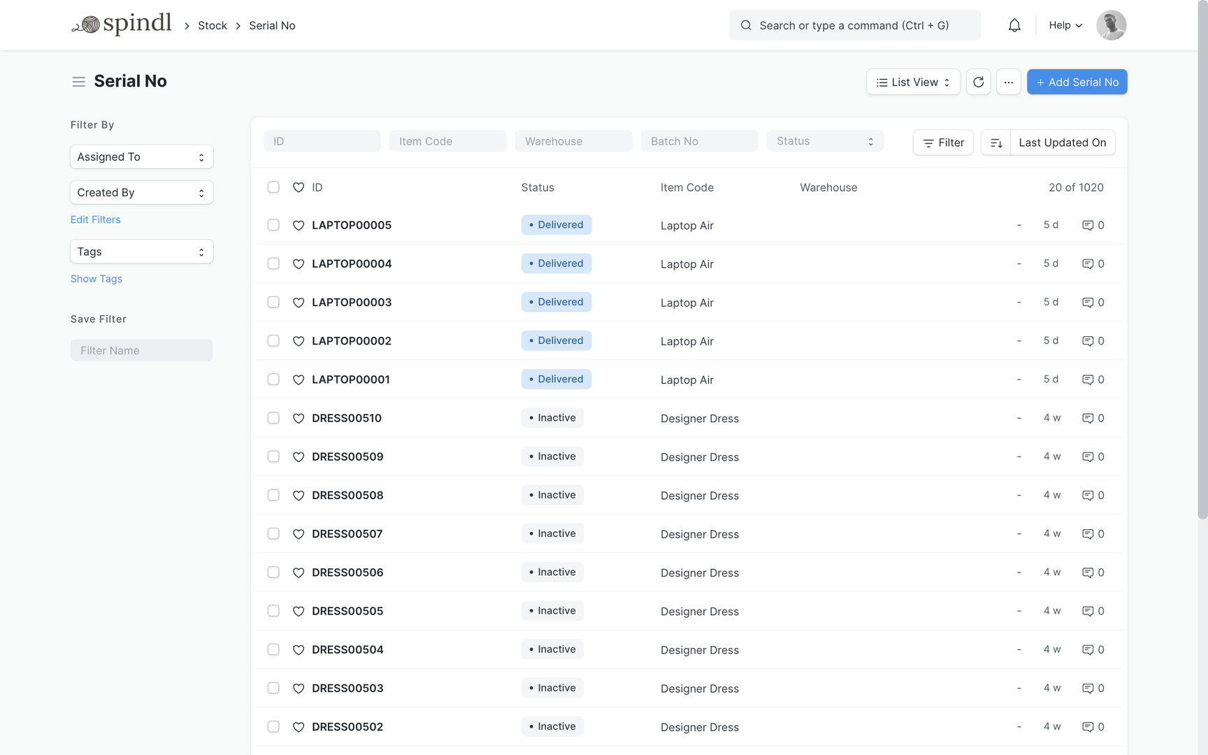 Serialized Inventory