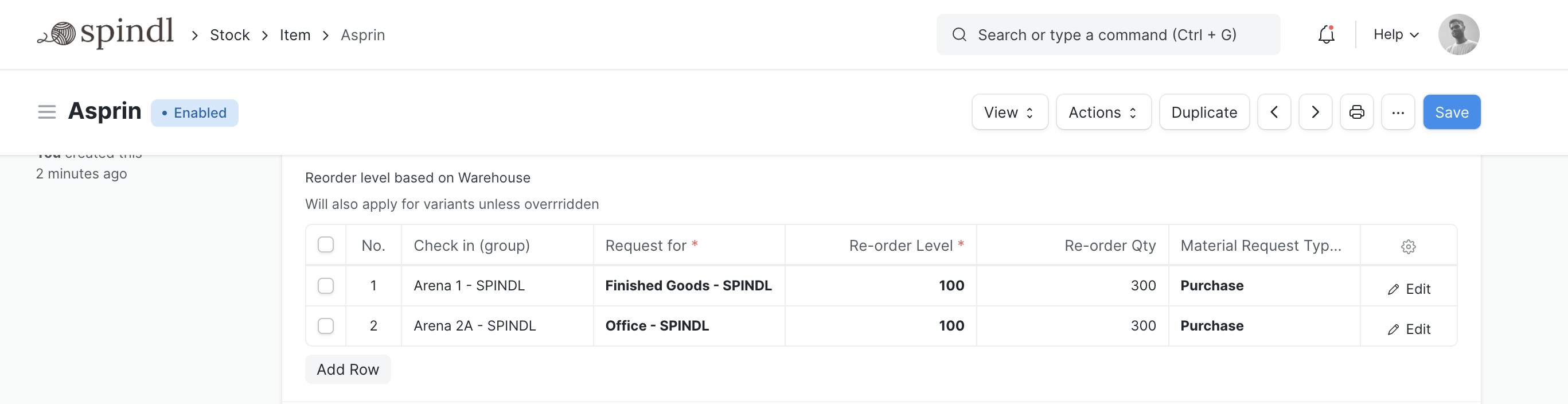 Auto Stock Replenishment