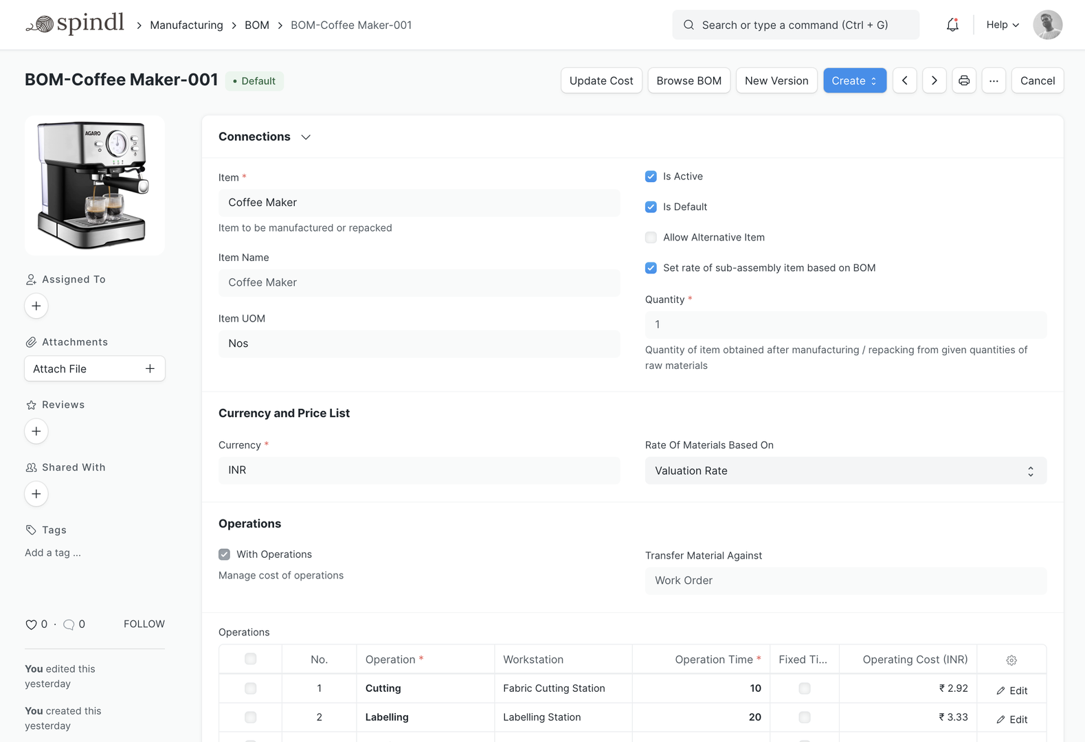 Integrated Manufacturing Software - BOM