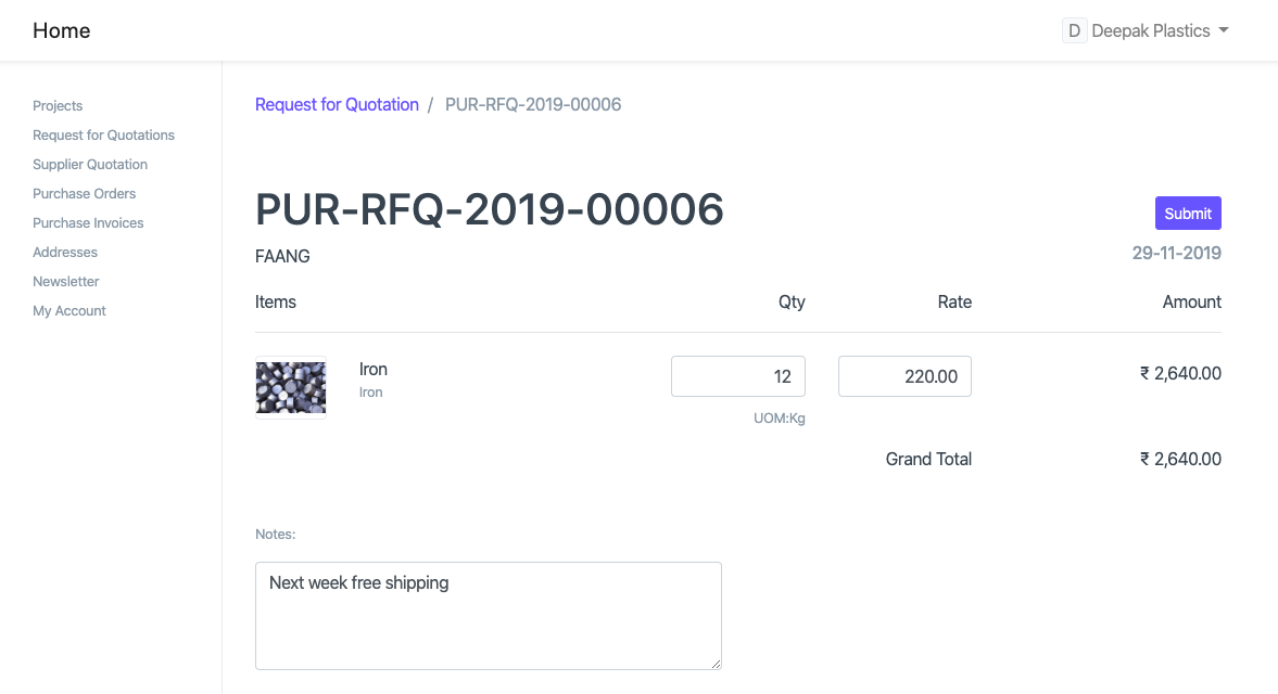 Keep your suppliers informed